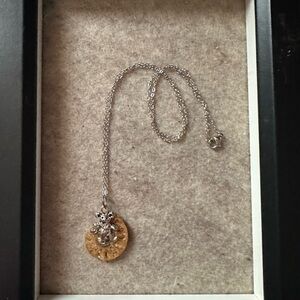 Ammonite fossil Dancing Bear necklace